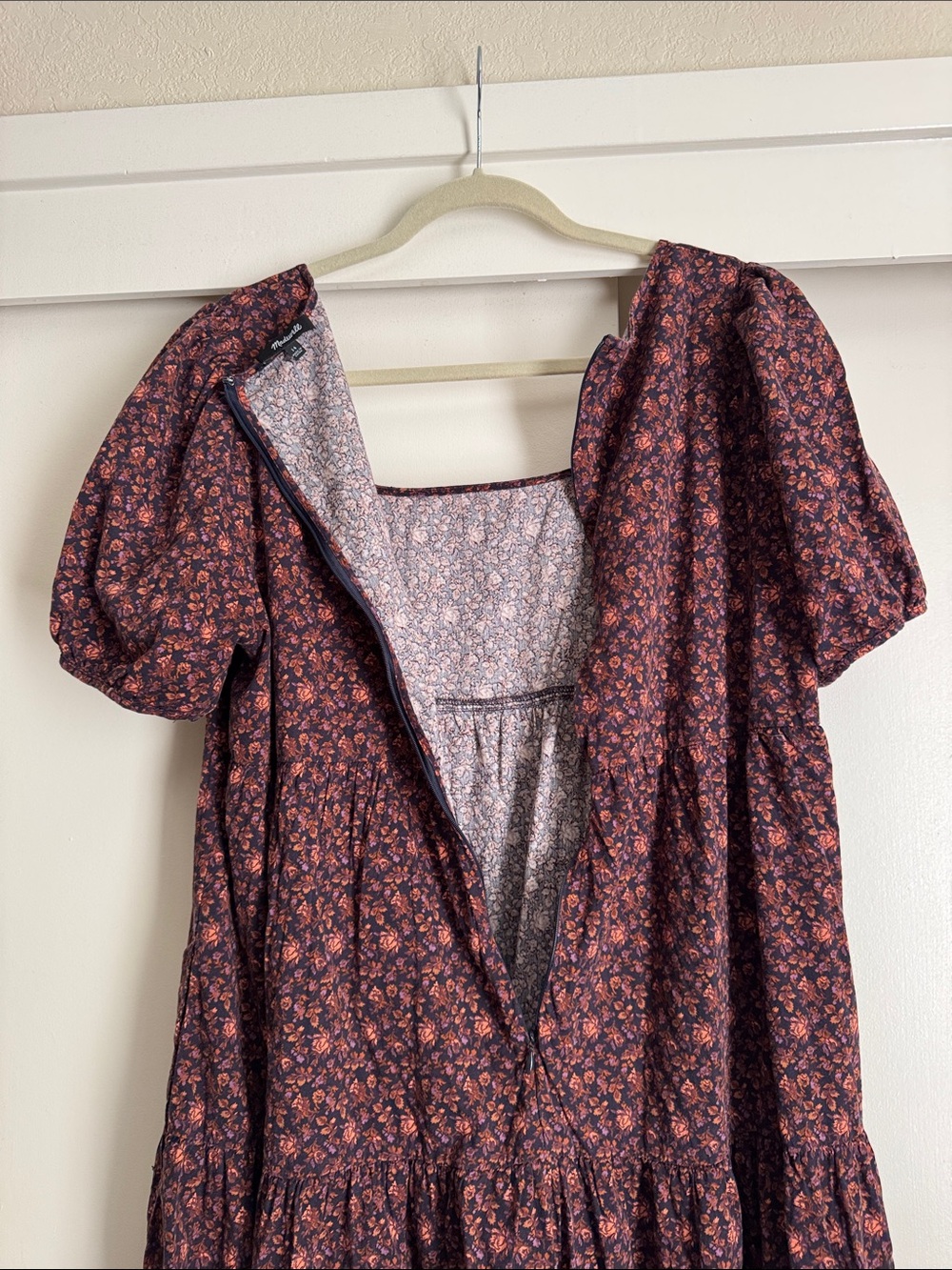 Madewell Aidy Square-Neck Tiered Midi Dress in Orchard Floral size 14 - Picture 12 of 12